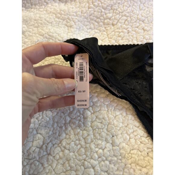 Victoria’s Secret Very Sexy Open Back Lace up Cheeky Panty XS Black - Picture 4 of 6